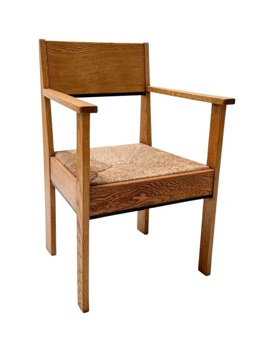 Art Deco Armchair by J.A. Muntendam, Solid Oak, Dutch Design, 1920s